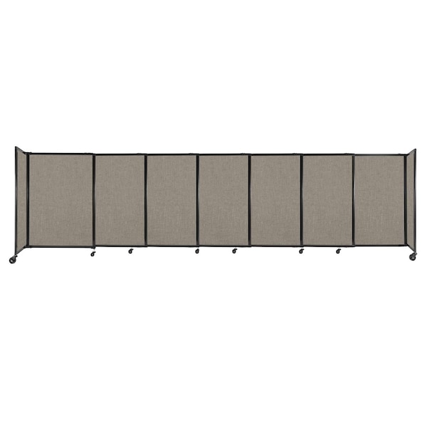 StraightWall Sliding Portable Partition 15'6" x 4' Warm Pebble Fabric
